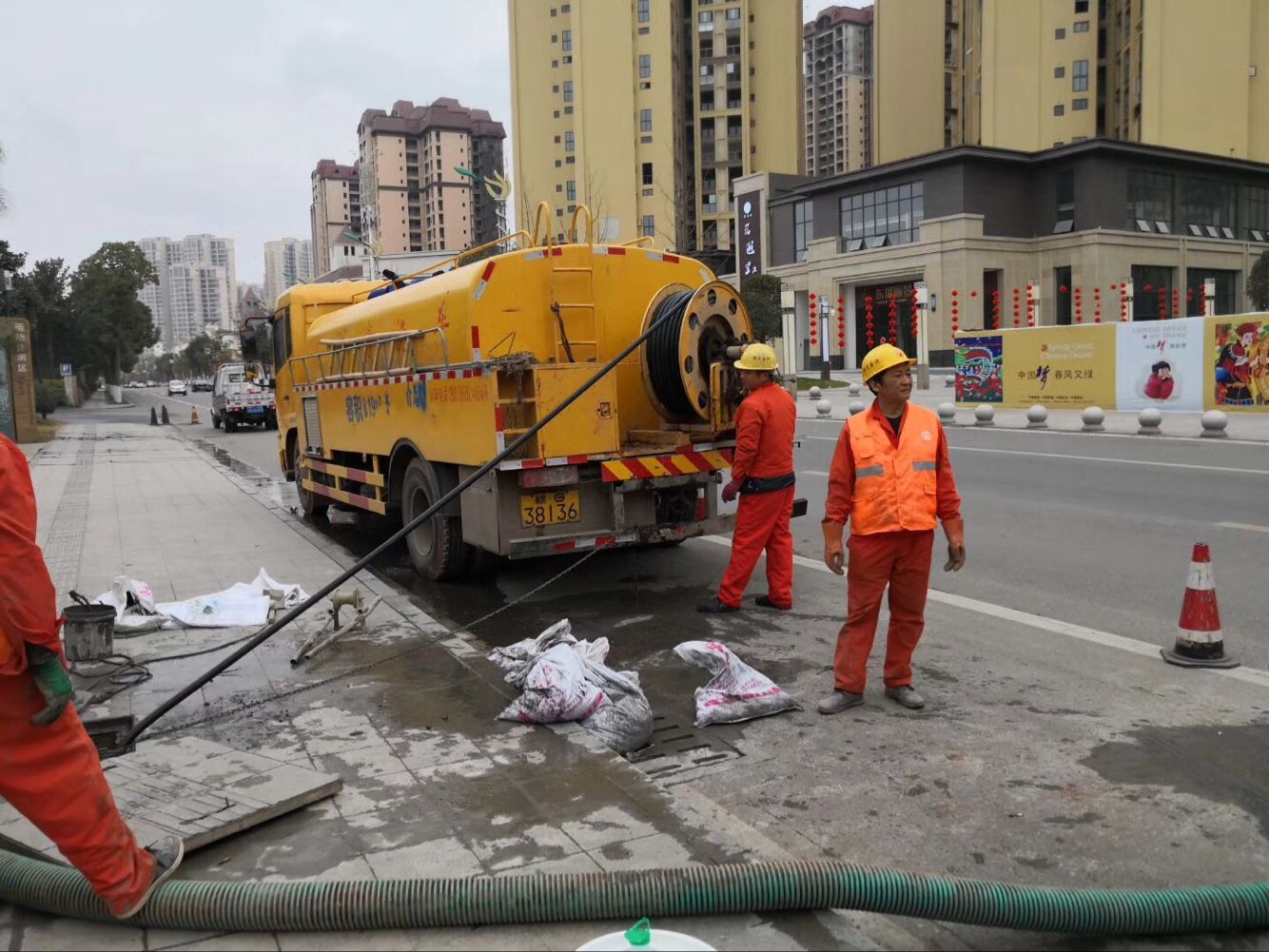 郑场镇排污管道清淤-管道清洗